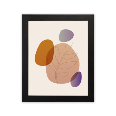 Infidu Minimalist Wall Art Abstract Leaf Frame Modern Neutral Decor - mla118