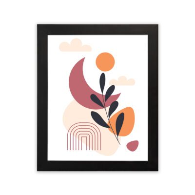 Infidu Minimalist Wall Art Abstract Leaf Arch Frame Modern Decor - mla173