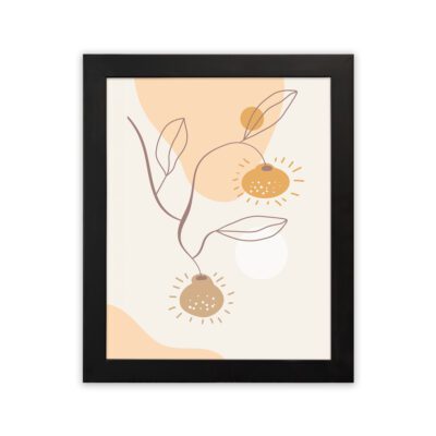 Infidu Minimalist Wall Art Abstract Face Fruit Line Frame Decor - mla174