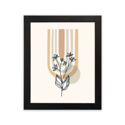 Infidu Minimalist Wall Art Floral Stripe Frame Modern Decor - mla178