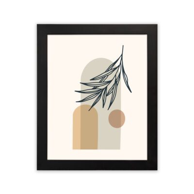Infidu Minimalist Wall Art Leaf Arch Frame Modern Decor - mla179