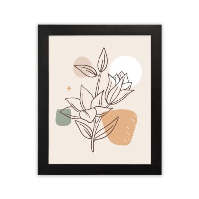 Infidu Minimalist Wall Art Floral Line Frame Modern Abstract Decor - mla120