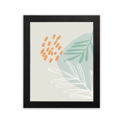 Infidu Minimalist Wall Art Leaf Corner Frame Modern Botanical Decor - mla147