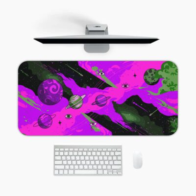 Infidu Abstract Neon Space Desk Mat Galaxy Art Design - mpd982