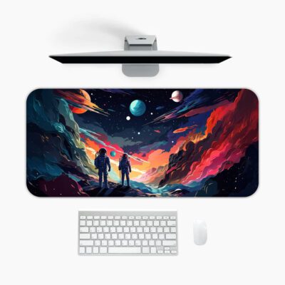 Infidu Astronaut Galaxy View Desk Mat Cosmic Landscape Design - mpd984