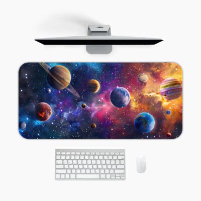 Infidu Colorful Galaxy Planets Desk Mat Space Universe Design - mpd987