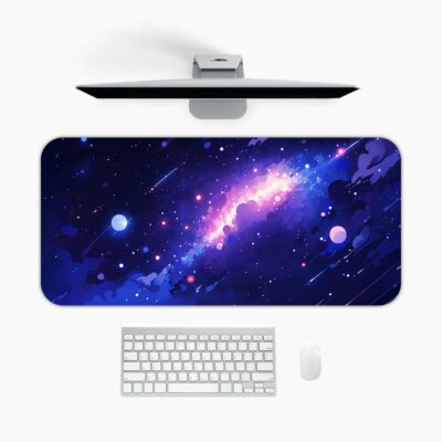 Infidu Milky Way Galaxy Desk Mat Purple Starry Space Design - mpd992