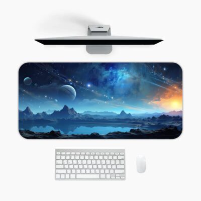 Infidu Fantasy Planet Landscape Desk Mat Galaxy Sky Scenic Design - mpd993