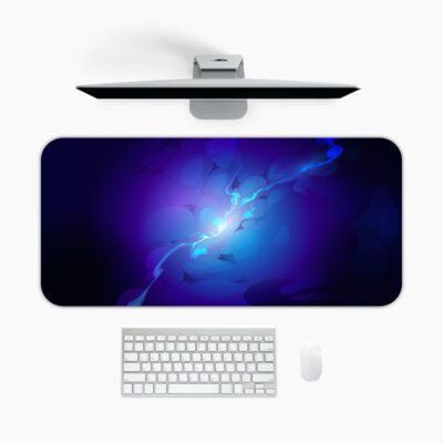 Infidu Abstract Blue Energy Desk Mat Modern Glow Design - mpd998