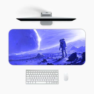 Infidu Astronaut Space Desk Mat Blue Galaxy Design Work Pad - mpd1003