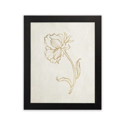 Infidu Botanical Line Art Gold Flower Frame - Elegant Wall Decor - Wall Art- bla15