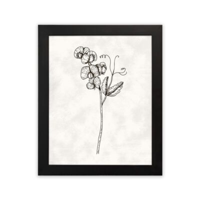 Infidu Botanical Line Art Sketch Flower Frame - Minimal Wall Decor - Wall Art- bla16