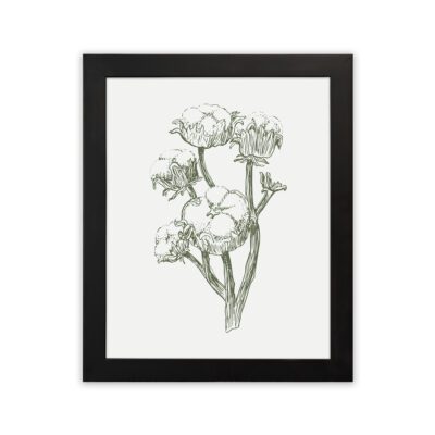 Infidu Botanical Line Art Sketch Floral Frame - Minimal Wall Decor - Wall Art- bla19