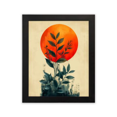 Infidu Elegant Modern Leaf & Sun Wall Art - Kotart Aesthetic Modern Art - kma14