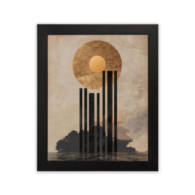 Infidu Abstract Sunset Lines Wall Art Modern Aesthetic Frame - Kotart Aesthetic Modern Art - kma15