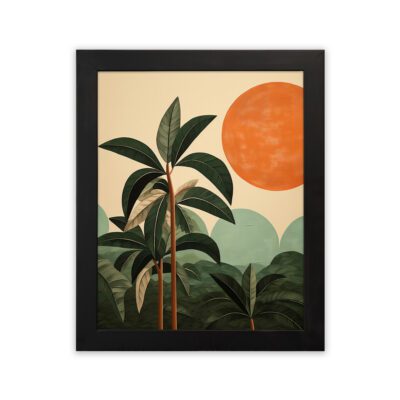 Infidu Tropical Palm Sunset Wall Frame - Kotart Aesthetic Modern Art - kma16