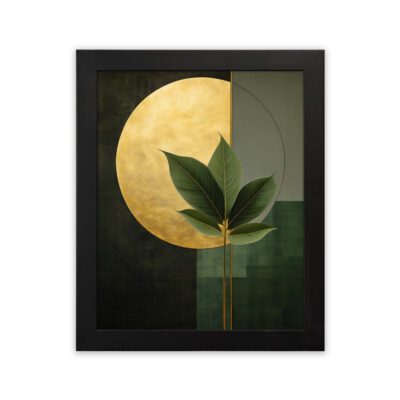 Infidu Minimal Leaf Moon Wall Art Modern Aesthetic Frame - Kotart Aesthetic Modern Art - kma19