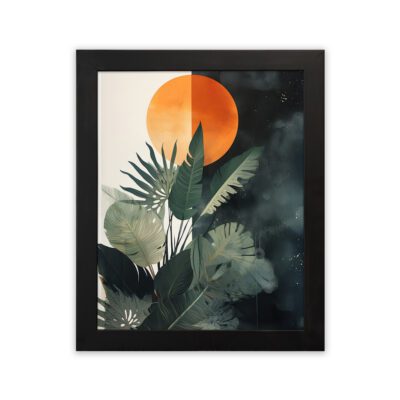 Infidu Tropical Night Leaf Wall Art Aesthetic Framed Home Decor - Kotart Aesthetic Modern Art - kma03