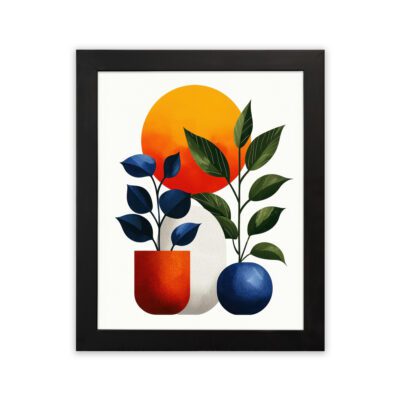 Infidu Modern Dual Plant Sun Wall Art Aesthetic Frame - Kotart Aesthetic Modern Art - kma21