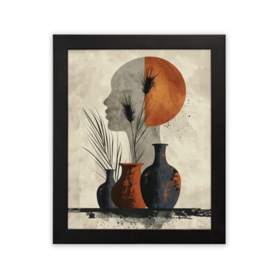 Infidu Abstract Face Vase Wall Art Modern Aesthetic Framed Decor - Kotart Aesthetic Modern Art - kma24