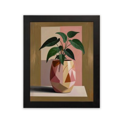 Infidu Modern Vase Plant Wall Art Framed Aesthetic Home Decor - Kotart Aesthetic Modern Art - kma28