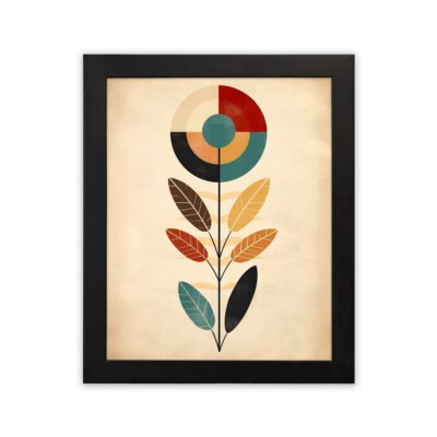 Infidu Aesthetic Geometric Floral Wall Art Framed Modern Decor - Kotart Aesthetic Modern Art - kma32