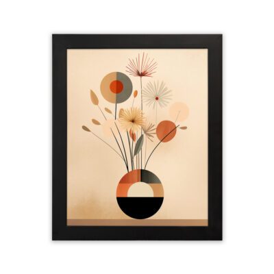 Infidu Geometric Floral Vase Wall Art Framed Decor - Kotart Aesthetic Modern Art - kma34