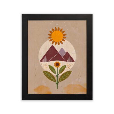 Infidu Sunflower Mountain Wall Art Framed - Kotart Aesthetic Modern Art - kma35