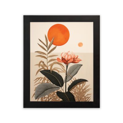 Infidu Floral Sun Wall Art Modern Aesthetic Framed Home Decor - Kotart Aesthetic Modern Art - kma01