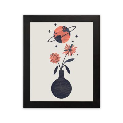 Infidu Modern Space Floral Wall Art Framed Abstract Home Decor - Kotart Aesthetic Modern Art - kma40