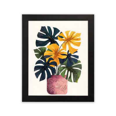 Infidu Modern Floral Vase Wall Art Framed Tropical Home Decor - Kotart Aesthetic Modern Art - kma41