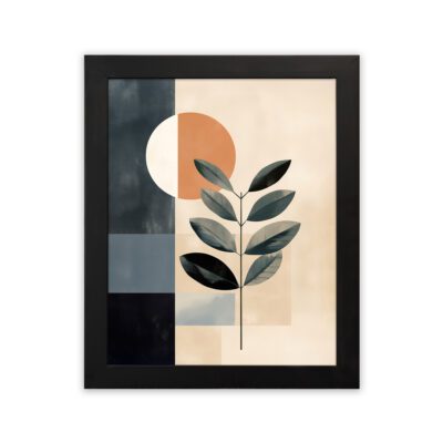 Infidu Modern Abstract Leaf Wall Art Framed Neutral Home Decor - Kotart Aesthetic Modern Art - kma42