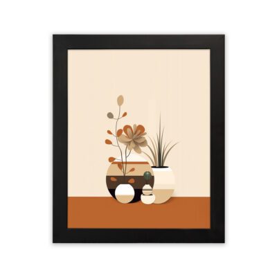 Infidu Modern Vase Wall Art Framed Minimalist Neutral Home Decor - Kotart Aesthetic Modern Art - kma43