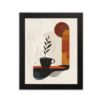 Infidu Modern Coffee Cup Wall Art Framed Abstract Kitchen Decor - Kotart Aesthetic Modern Art - kma39