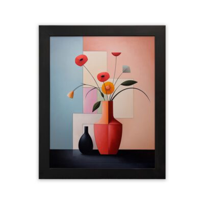 Infidu Modern Abstract Floral Vase Wall Art Framed Home Decor - Kotart Aesthetic Modern Art - kma47